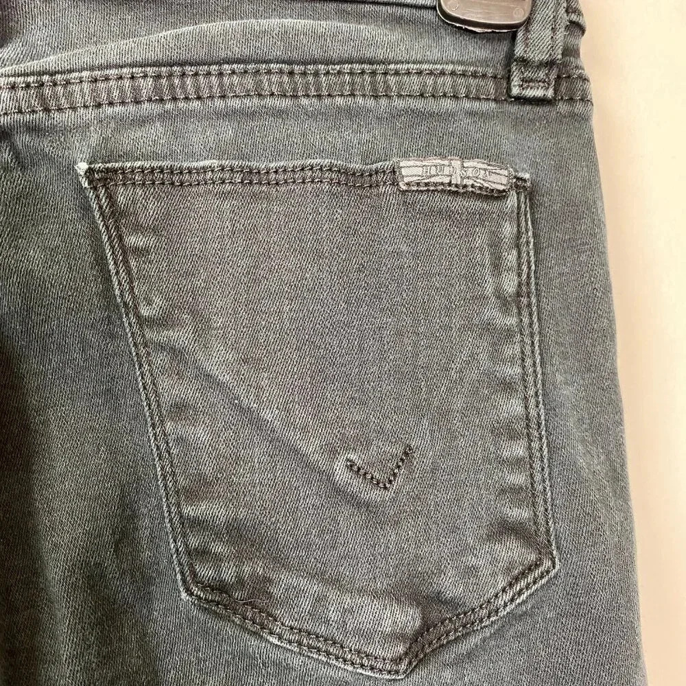 Hudson Womens 25 Krista Low-Rise Super Skinny Ankle Distressed Denim Jeans Black - Picture 13 of 16